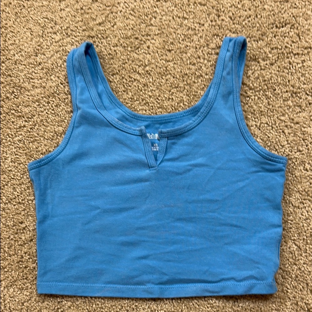 Wild Fable Blue Sleeveless Fitted Crop Tank Top